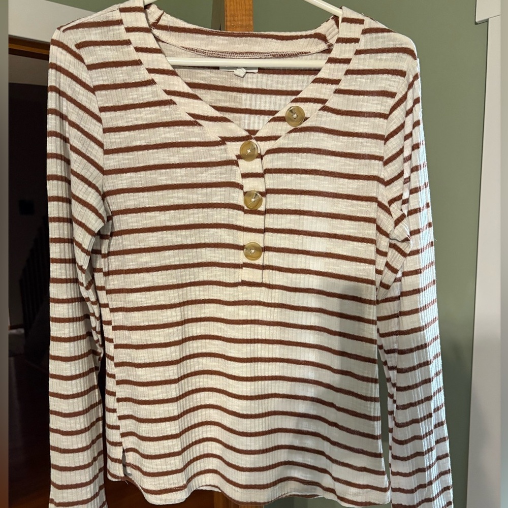 Maurice’s Striped Long Sleeve Henley